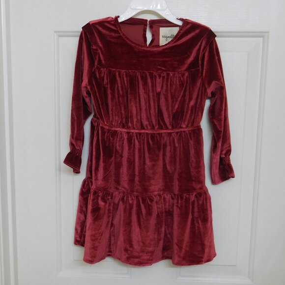 NWT Vignette Burgundy Velour Tiered Dress sz 2 Years 2t - Picture 1 of 1